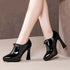 Block-heel Deep Patent Leather Low-top High Heels BadAssWear.fi