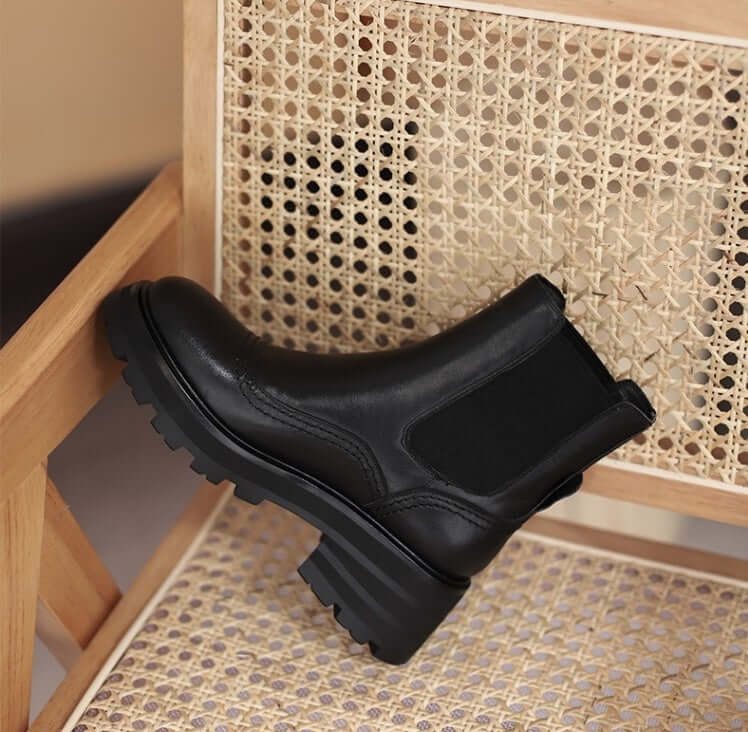 Retro Thick-heeled Martin Boots Women&