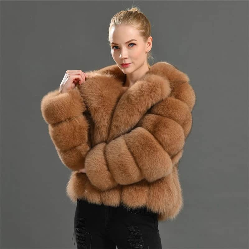 Coat Imitation Fox Fur Women's Clothing BadAssWear.fi