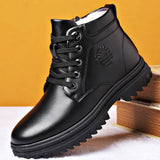 Winter Cotton Shoes Men's Leather Thickened Wool BadAssWear.fi