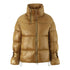 Golden Stand-up Collar Double Zipper Puffer Coat For Women BadAssWear.fi