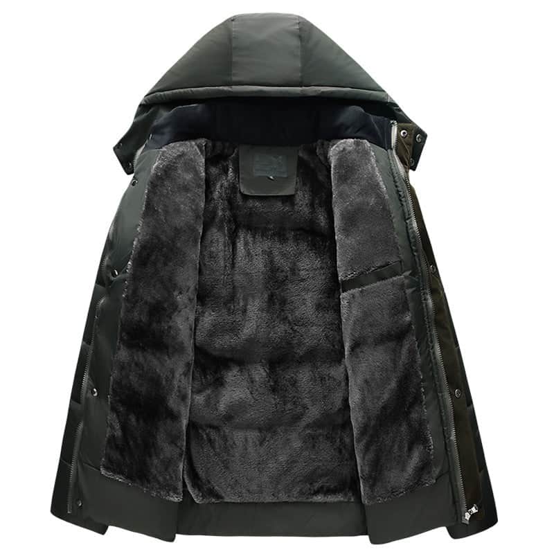 Hooded slim fit plus down padded down jacket men BadAssWear.fi
