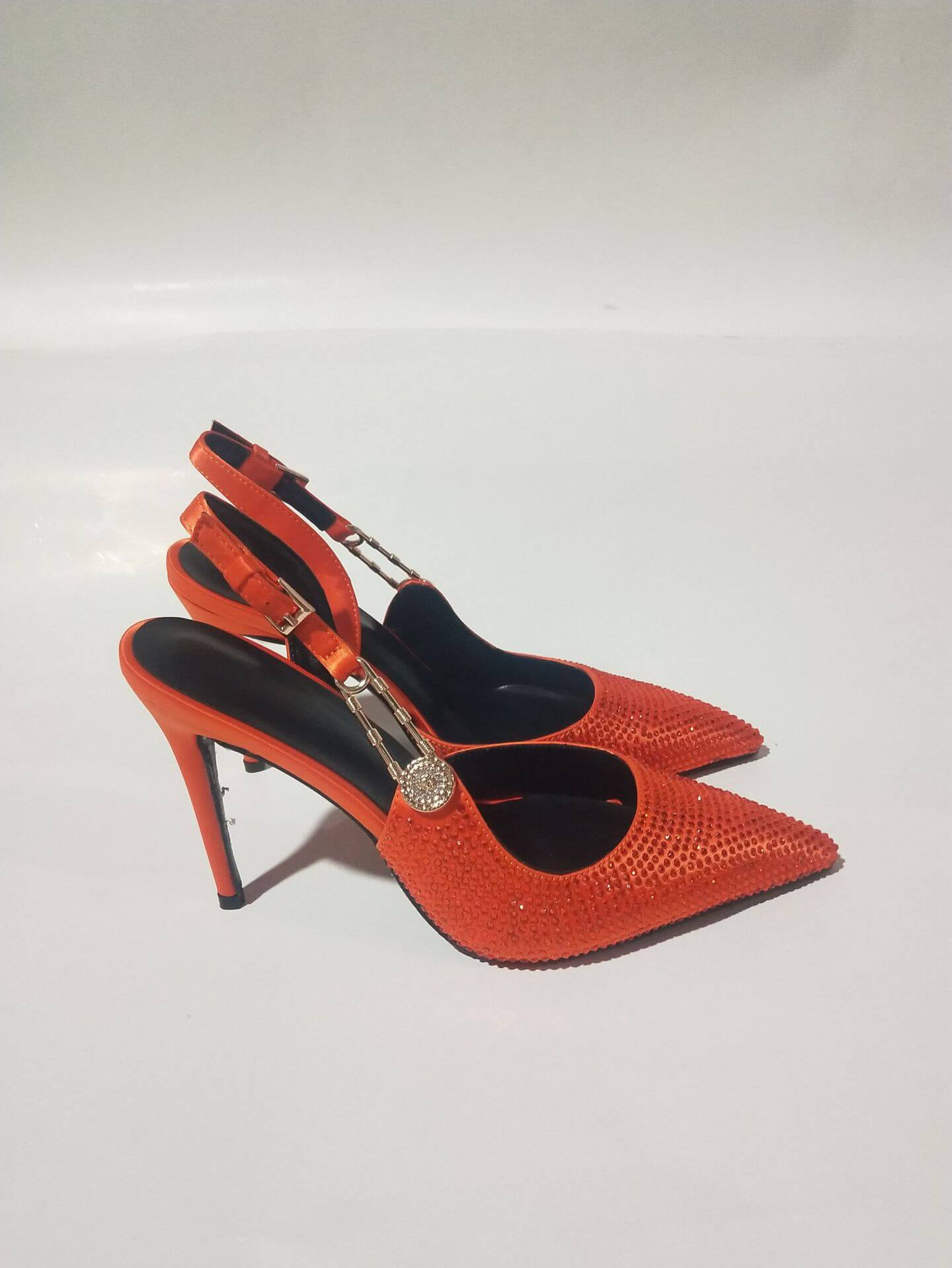 Women's Rhinestone Pointed Toe Strap Decorative High Heels BadAssWear.fi