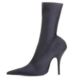 Womens Pointy Toe Elastic Boots, With Colorful , High Heels And Stiletto, Short Socks, New BadAssWear.fi