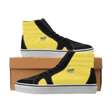Herre High Top Skateboarding Sko Sort & Gul