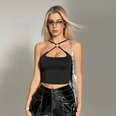 American Sexy Style Sleeveless Vest Autumn And Winter Slim-fitting Crop Top Artsadd