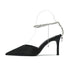 Minimalist Pointed-Toe Heels with Crystal Ankle Strap