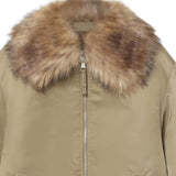 Women's Simple Detachable Fur Collar Cotton Coat BadAssWear.fi