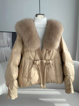 Polyester Women's Loose Thick Cotton Coat With Fur Collar BadAssWear.fi