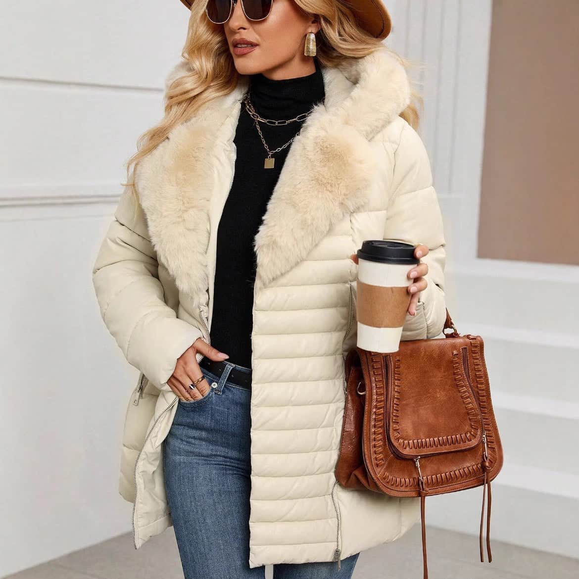 Snow And Snow Cotton Jacket With Lightweight Quilted Hooded BadAssWear.fi