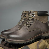 Winter Leather Martin Boots Men's Shoes High Top British BadAssWear.fi