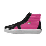 Zapatillas de skate de caña alta para mujer, color negro y rosa