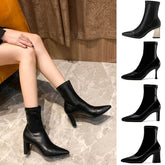 Mid-tube Boots High Heels Autumn And Winter Thick With Fashion Martin Boots Women BadAssWear.fi