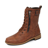 Lace-up Western Boots Cowboy Boots Women Side Zipper Shoes BadAssWear.fi