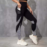 Color Contrast Patchwork Fashion Hip Raise High Waist Tight Sports Yoga Pants Leggings BadAssWear.fi