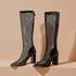 Chunky Heel Boots Mesh Back Zip Black BadAssWear.fi