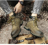 Winter Leather Martin Boots Men's Shoes High Top British BadAssWear.fi