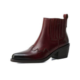 Leather Boots Women Genuine Pointed Toe BadAssWear.fi