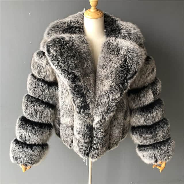 Coat Imitation Fox Fur Women's Clothing BadAssWear.fi