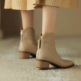 Simple Solid Color And Nude Ankle Boots For Women BadAssWear.fi