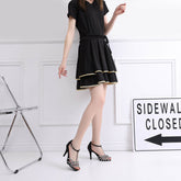 Midnight Star Rhinestone Silk Dance Heels