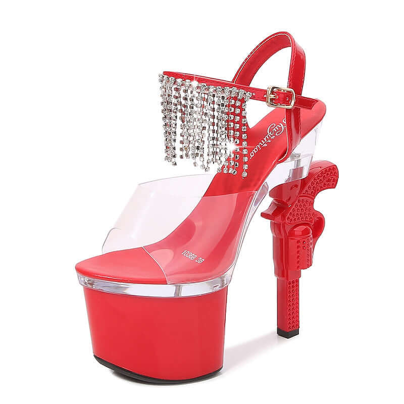 Muffin Sandals Super High Heels Transparent High Heels null