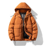 Hooded Down Jacket Men's And Women's White Duck Down Coat Wide Bread Coat BadAssWear.fi