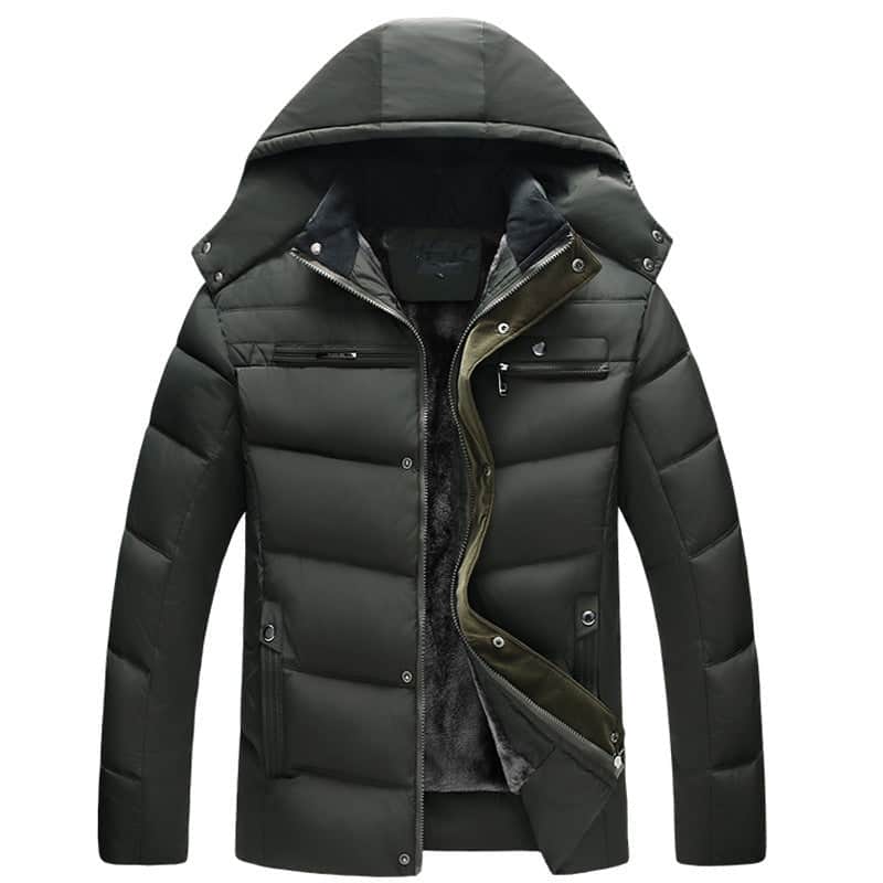 Hooded slim fit plus down padded down jacket men BadAssWear.fi