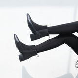 Frosted Martin Boots With Mid-heel Ankle Boots BadAssWear.fi