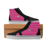 Zapatillas de skate de caña alta para mujer, color negro y rosa