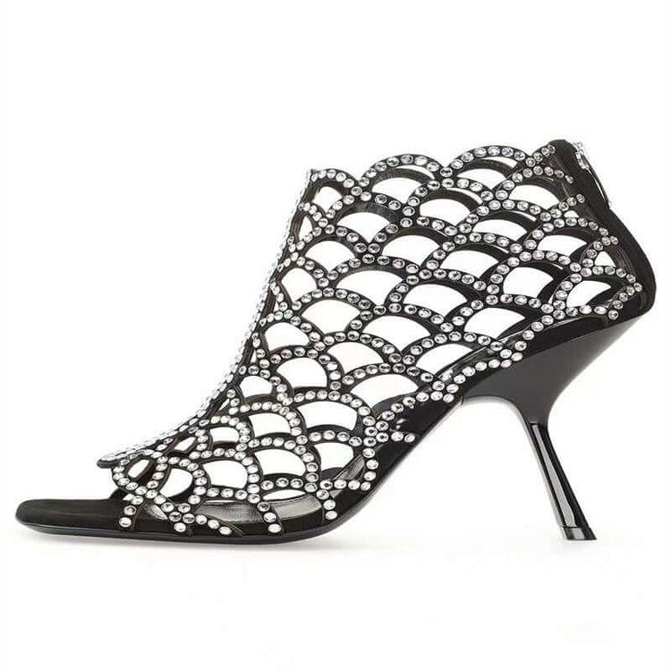 Glimmering Gala Rhinestone Mesh Stiletto Heels
