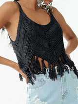 Women's Knitwear Tassel Pullover Hollow Out BadAssWear.fi