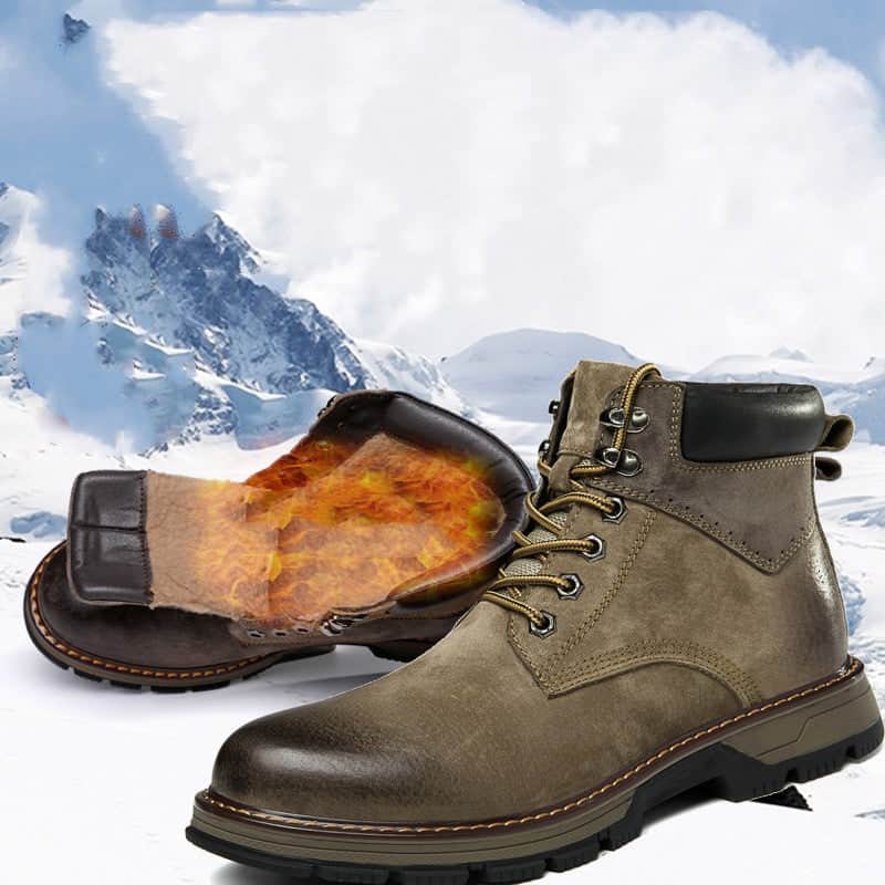 Winter Leather Martin Boots Men's Shoes High Top British BadAssWear.fi