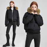 Women's Hooded Fur Collar Cotton-padded Clothes With Design Sense BadAssWear.fi