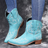 Cowboy Boots Women Embroidery Wedge Heel Shoes Western Cowgirl Boots BadAssWear.fi