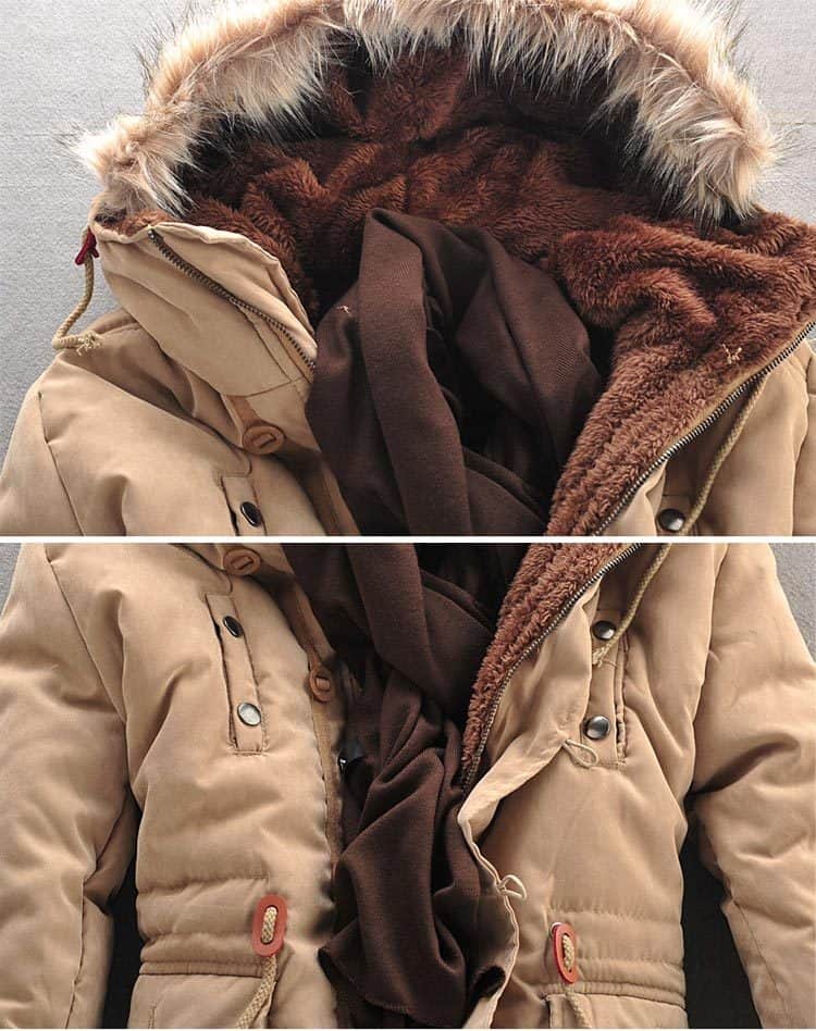 Men Winter Coat Lamb Wool Liner Thick Padded Jacket Men&