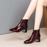 Burgundy High Heels Print Martin Boots BadAssWear.fi
