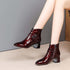 Burgundy High Heels Print Martin Boots BadAssWear.fi