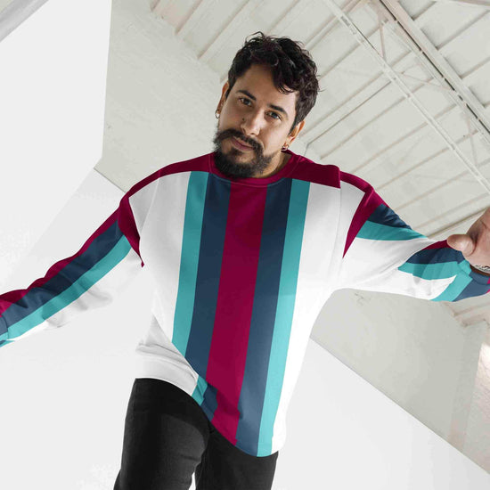 Stylish Comfort: Striped Recycled Sweatshirt for Men BadAssWear.fi