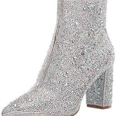 Rhinestone Pointed Toe Fashion Ankle Boots BadAssWear.fi