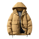 Hooded Down Jacket Men's And Women's White Duck Down Coat Wide Bread Coat BadAssWear.fi