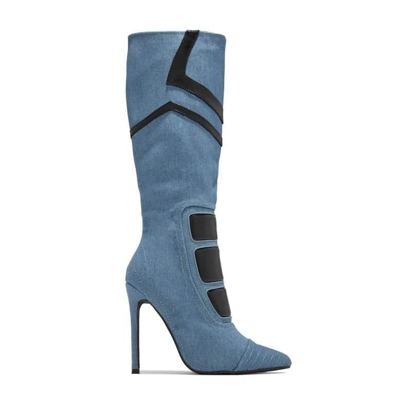 Black And White Color Simple Fashion Boots Women's Shoes Long Tube BadAssWear.fi