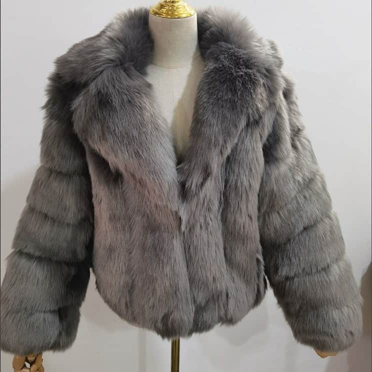 Coat Imitation Fox Fur Women's Clothing BadAssWear.fi