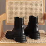 Retro Thick-heeled Martin Boots Women's Short Boots Thick-soled Round Toe BadAssWear.fi