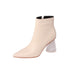 Pointed Toe Short Boots Women Crystal Thick Heel High Heel Retro Boots Single Boots BadAssWear.fi
