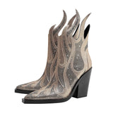 Women's Fashionable Totem Embroidered Ankle Boots BadAssWear.fi