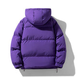 Hooded Down Jacket Men's And Women's White Duck Down Coat Wide Bread Coat BadAssWear.fi