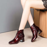 Burgundy High Heels Print Martin Boots BadAssWear.fi