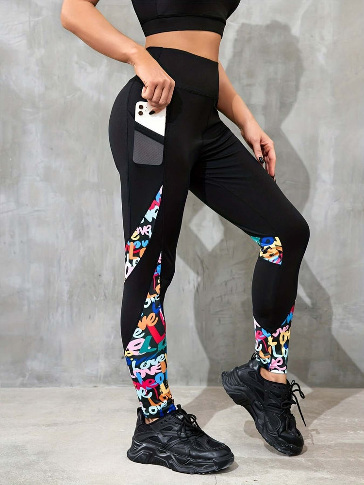 Color Contrast Patchwork Fashion Hip Raise High Waist Tight Sports Yoga Pants Leggings BadAssWear.fi