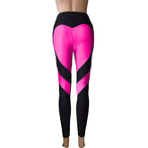 Butt-lifting Heart-patterned Patchwork Leggings With Excellent Stretch BadAssWear.fi